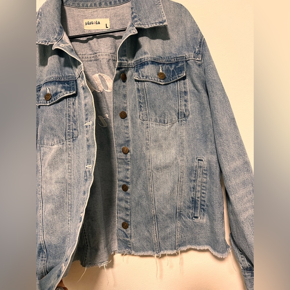 Denim Jacket with Embroidered Back - Picture 11 of 16